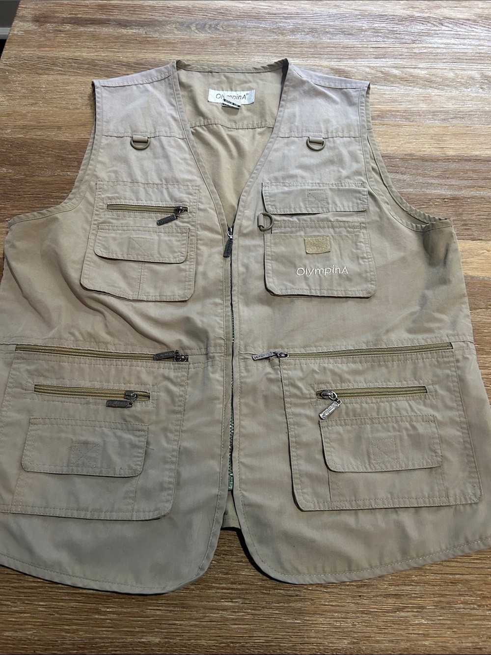Men's Multi-Pocket Outdoor Utility Vest in Khaki fishing hunting size M